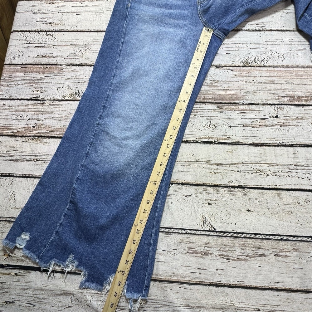 Pilcro Jeans Women's 29 Wide Leg High Rise Cotton Denim Distressed Frayed Hem - Picture 3 of 6
